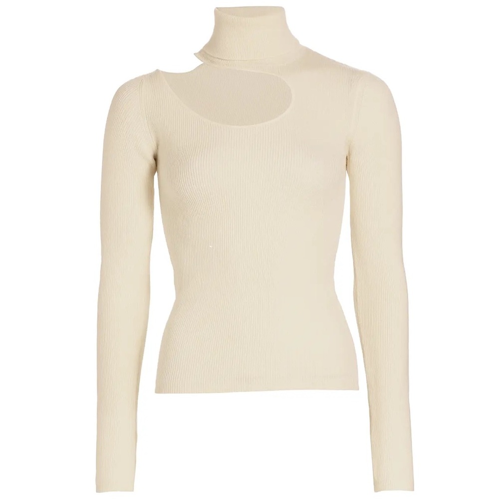 Brand New Naadam Cream Cutout Turtleneck Cashmere Sweater - S